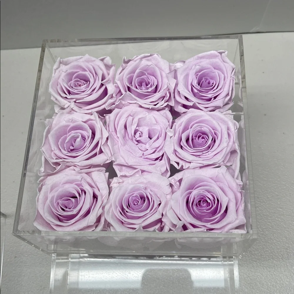 Box Venus Et Fleur Acrylic Lavendar 9 eternity roses